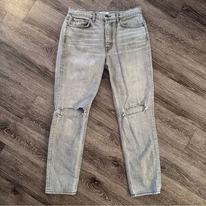 GRLFRND Karolina grey ripped knee jeans